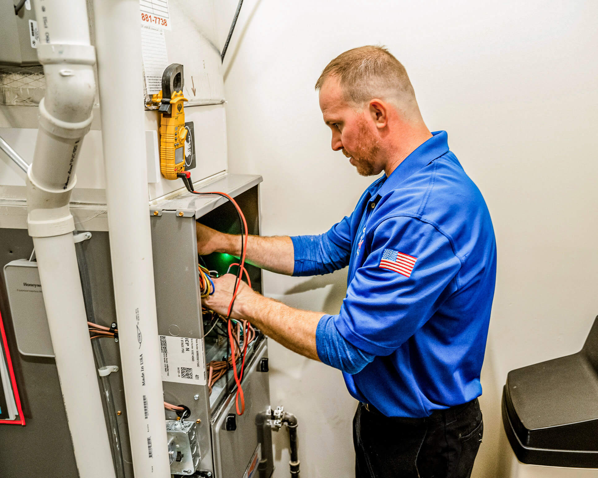 Technician Working on HVAC Solutions